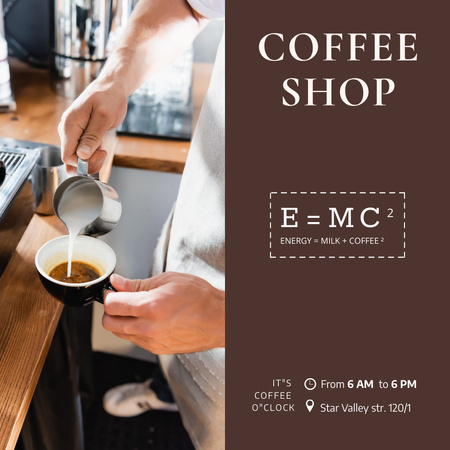 Cafeteria Ad with Coffee Beans Instagram Modelo de Design