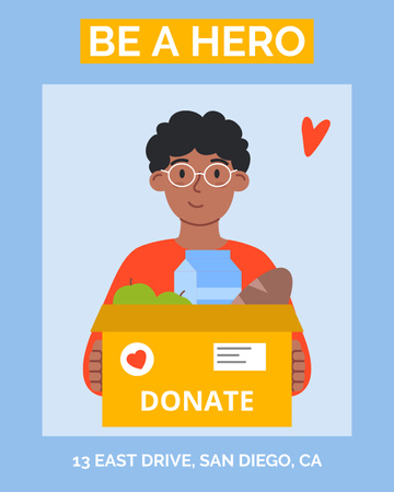 Food Donation and Charity Poster 16x20in Design Template