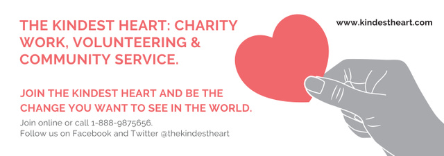 Ontwerpsjabloon van Tumblr van Charity event Hand holding Heart in Red