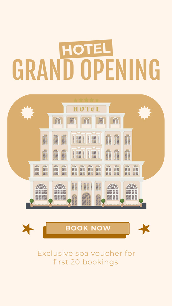 Announcement of Grand Opening of the Stylish Hotel Instagram Story Šablona návrhu