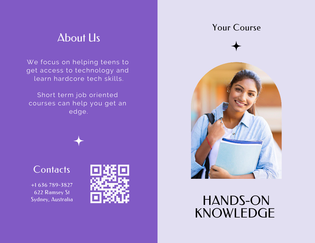 Tech Courses Ad Brochure 8.5x11in Bi-fold Design Template