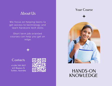Tech Courses Ad Brochure 8.5x11in Bi-fold Design Template