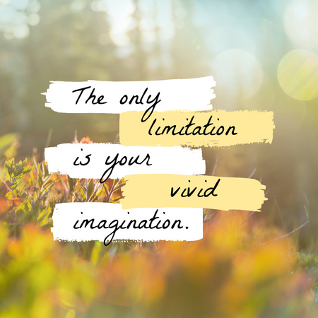 Imagination Quote on blooming Meadow Instagram Design Template