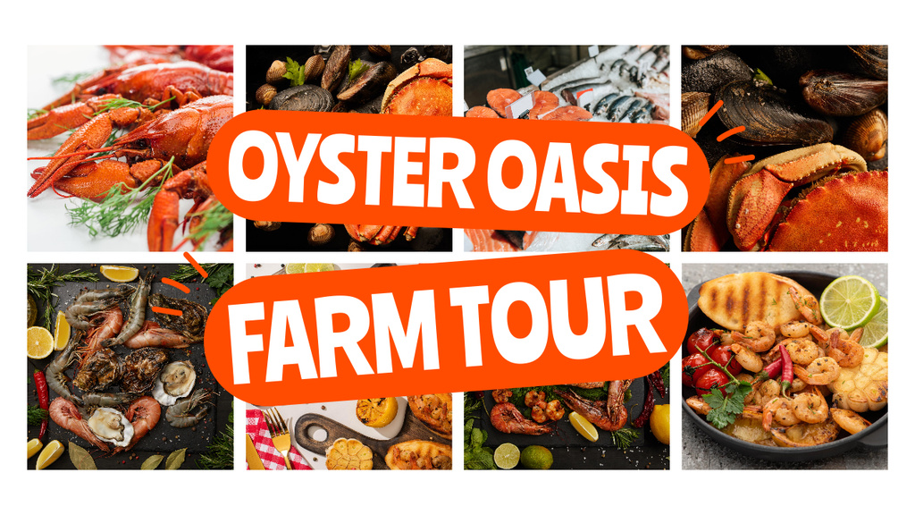 Designvorlage Exciting Tour to Oyster Farm Announcement für Youtube Thumbnail