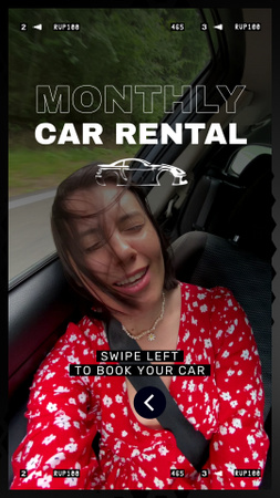 Monthly Car Rental Service Offer With Booking TikTok Video Modelo de Design