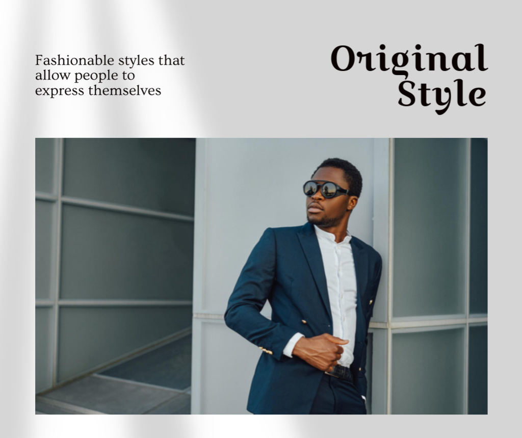 Offer Original Stylish Clothing for Men Facebook Design Template