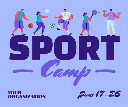 Sport Camp Invitation Facebook Design Template