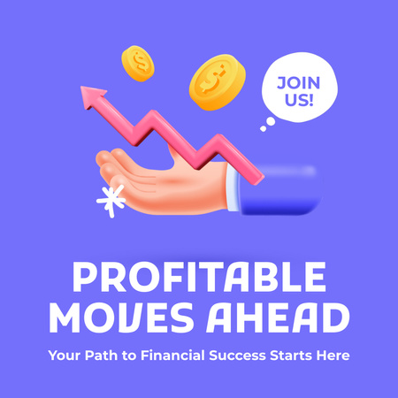 Modèle de visuel Commencer la réussite financière avec des transactions boursières rentables - Animated Post