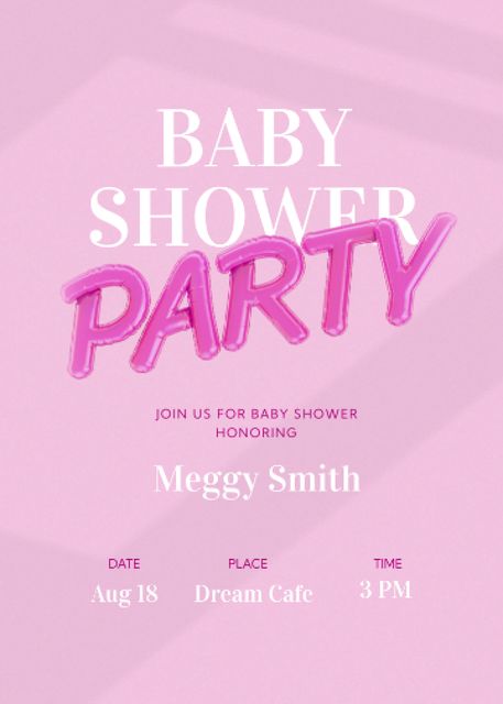 Plantilla de diseño de Baby Shower Party Announcement Invitation 