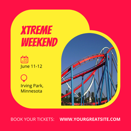 Spectacular Roller Coasters For Weekend Booking Offer Animated Post Design Template