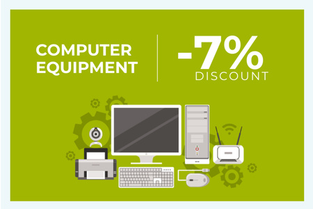 Discount for computer equipment Gift Certificate Šablona návrhu
