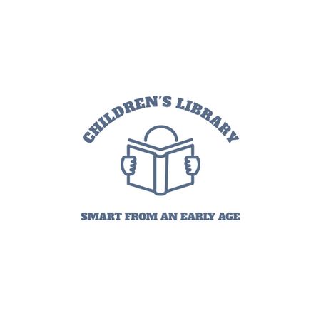 
Children's Library Advertisement Logo Design Template