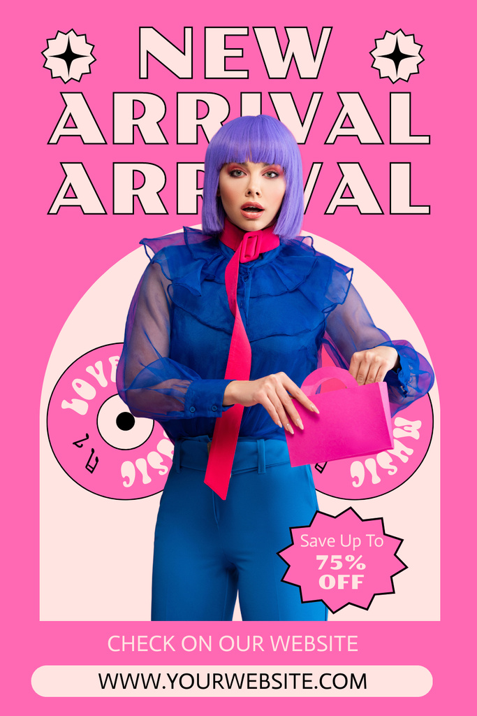 Platilla de diseño Pink Ad of New Arrival of Fancy Outfits Pinterest