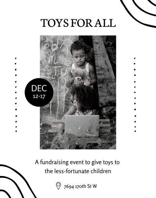 Designvorlage Donation of Toys for Poor Children für Poster 22x28in