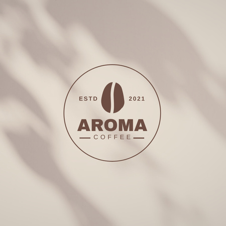 Illustration of Coffee Beans Logo 1080x1080px Design Template