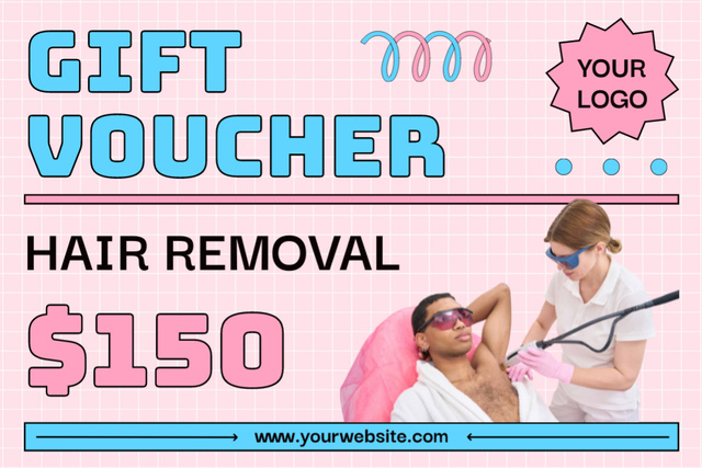 Plantilla de diseño de Gift Voucher for Laser Hair Removal for Men Gift Certificate 
