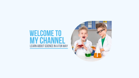 Children Do Experiment in Laboratory Youtube Design Template