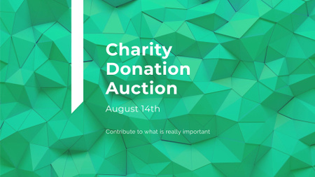 Charity Event Announcement on Green Abstract Pattern FB event cover Design Template
