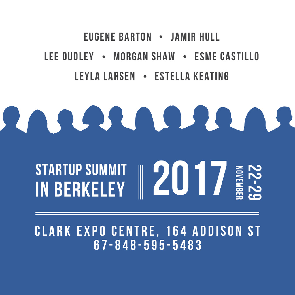 Plantilla de diseño de Startup Summit Announcement Businesspeople Silhouettes Instagram AD 
