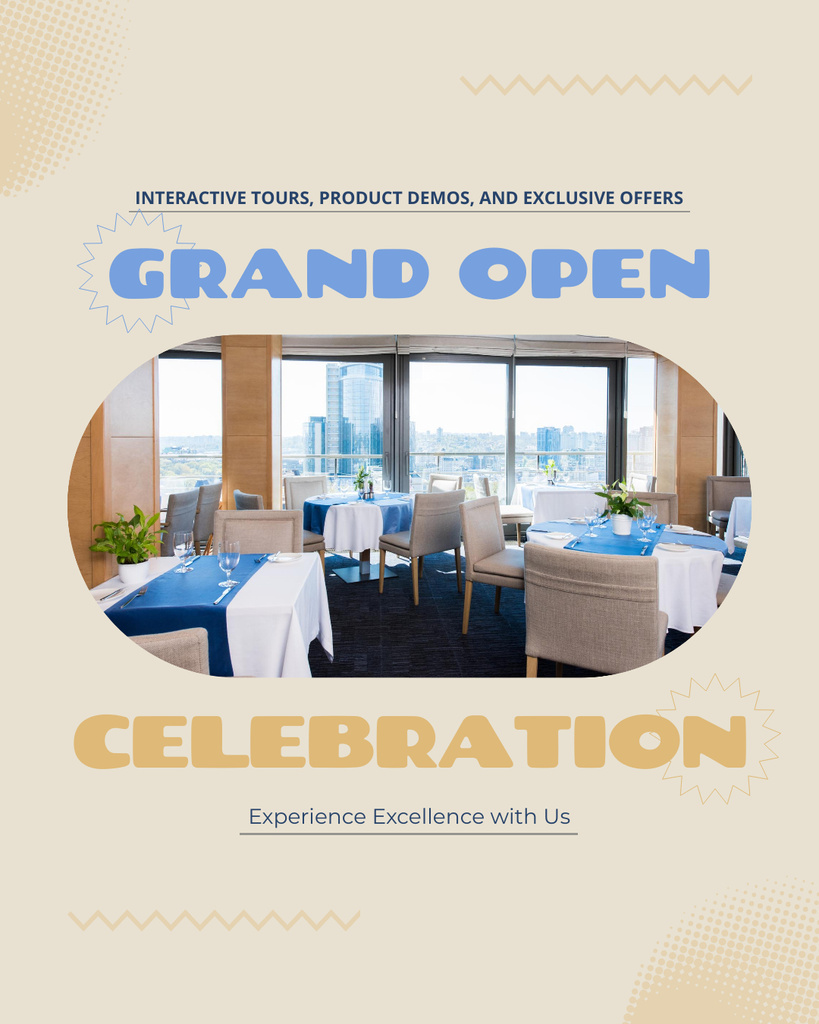 Hotel Grand Opening Celebration With Tours Instagram Post Vertical Πρότυπο σχεδίασης