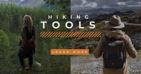 Sale Offer of Hiking Tools Facebook AD Design Template
