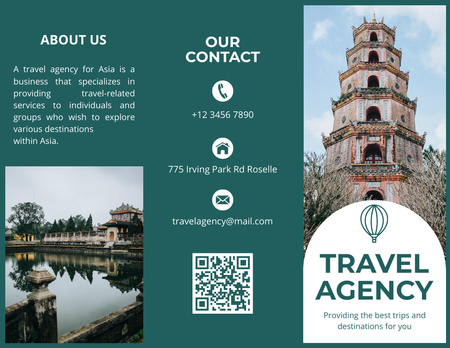 Platilla de diseño Travel Agency Information on Green Brochure 8.5x11in