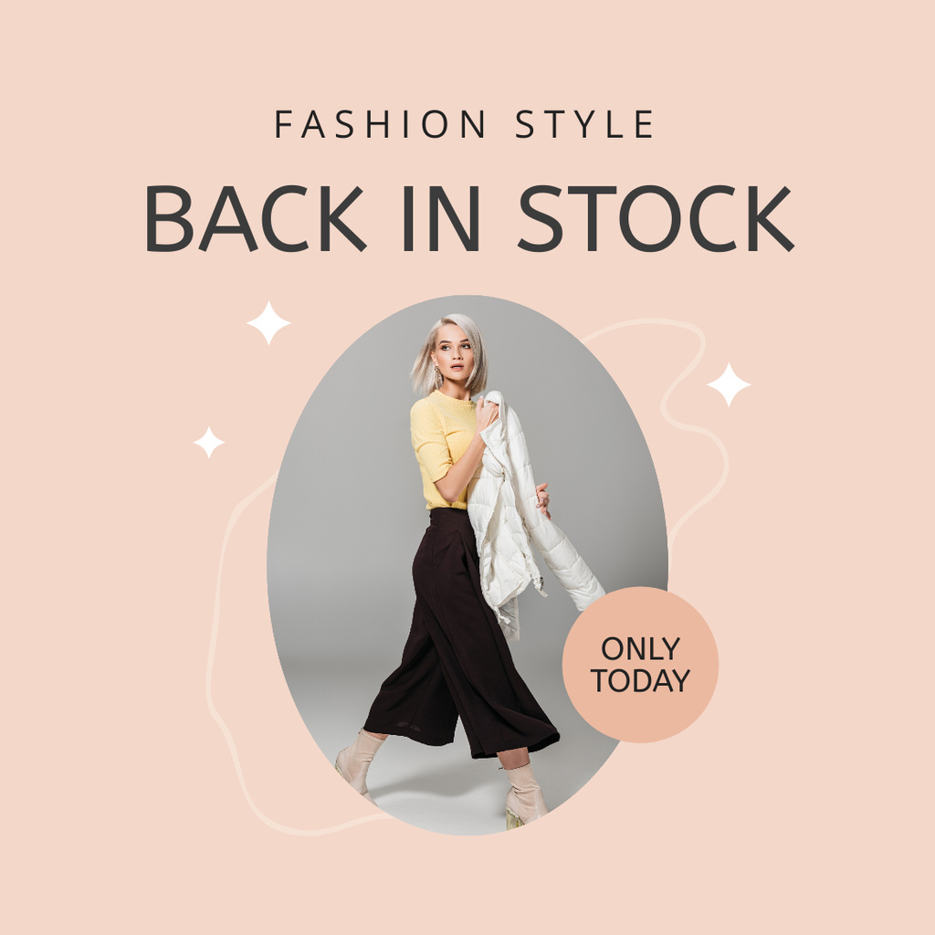 Playful Apparel Collection Promotion In Beige Instagram Design Template