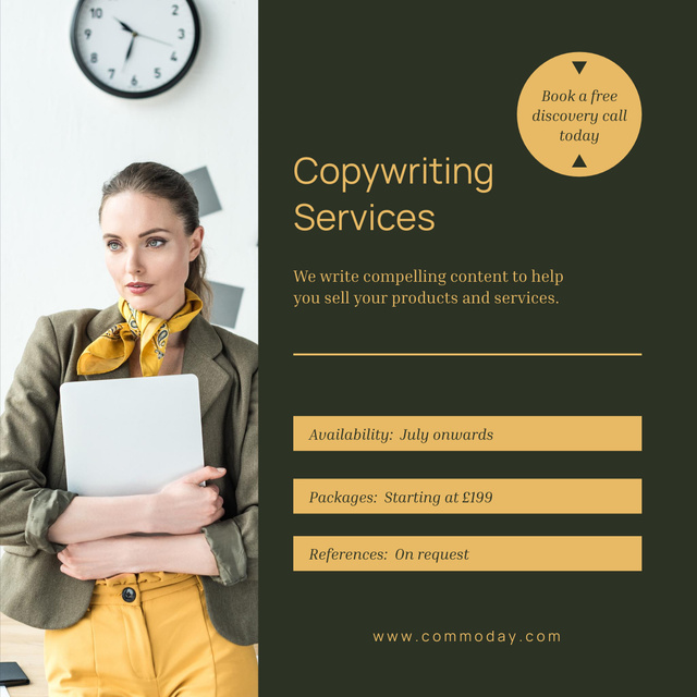 Designvorlage Copywriting Services Agency für LinkedIn post