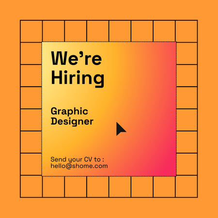 Graphic Designer Vacancy Ad on Gradient Instagram Design Template