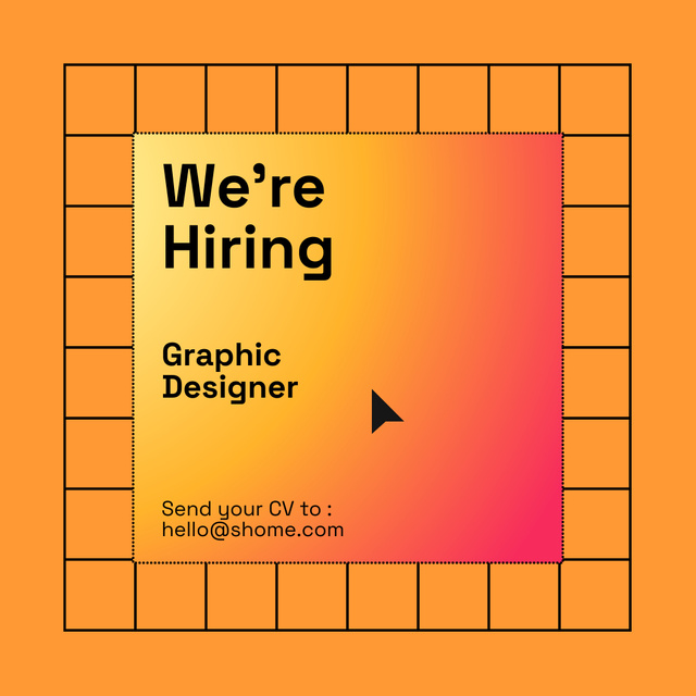 Template di design Graphic Designer Vacancy Ad on Gradient Instagram