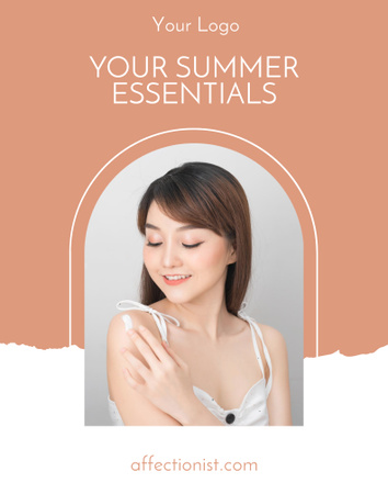 Summer Skincare Ad Poster 22x28in Design Template