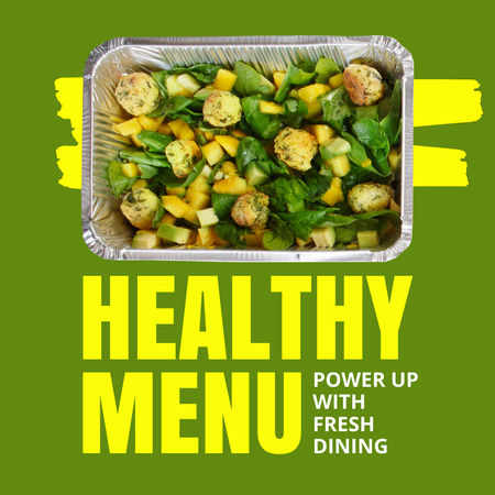 Plantilla de diseño de Oferta de comidas frescas y saludables en el restaurante. Animated Post 