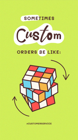 Funny Joke with Rubik's Cube Illustration Instagram Story Modelo de Design