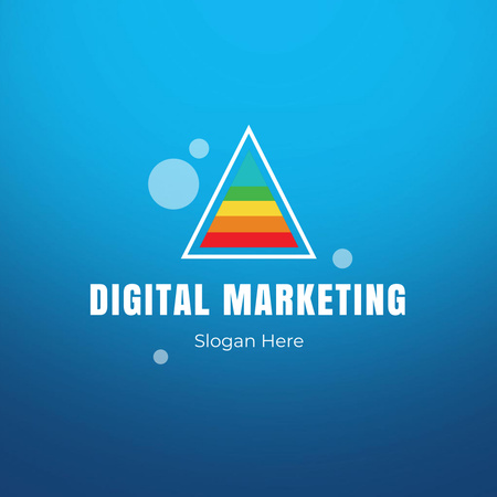 Szablon projektu Promocja agencji marketingu cyfrowego z piramidą Animated Logo