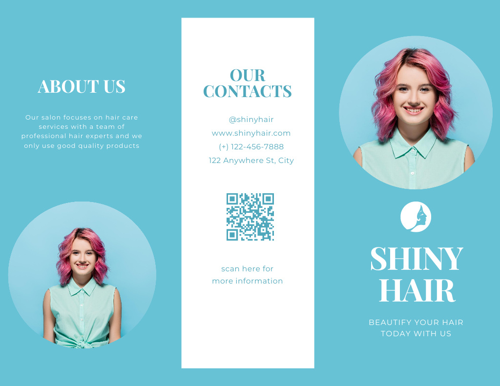 Designvorlage Offer of Hair Services in Beauty Salon für Brochure 8.5x11in