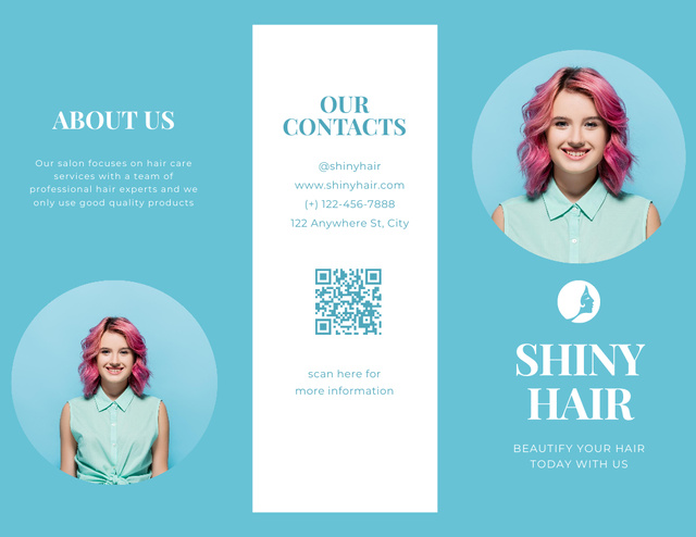 Offer of Hair Services in Beauty Salon Brochure 8.5x11in Design Template