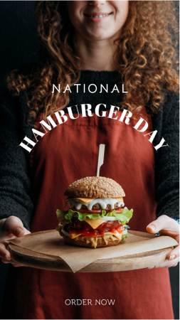National Hamburger Day Celebration Announcement Instagram Story Design Template