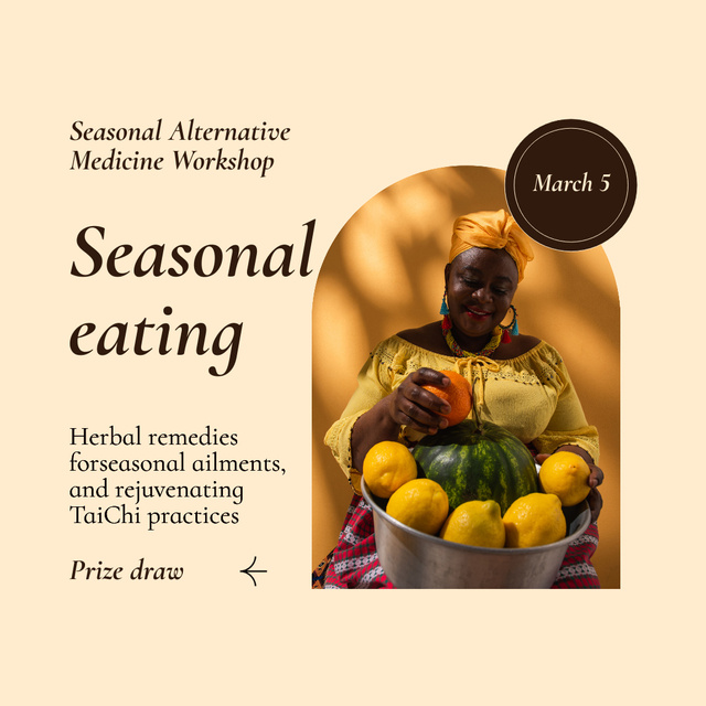 Seasonal Eating Workshop With Herbal Remedies Animated Post Šablona návrhu