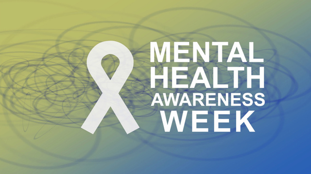 Mental Health Awareness Week Ad with Symbol Zoom Background Design Template