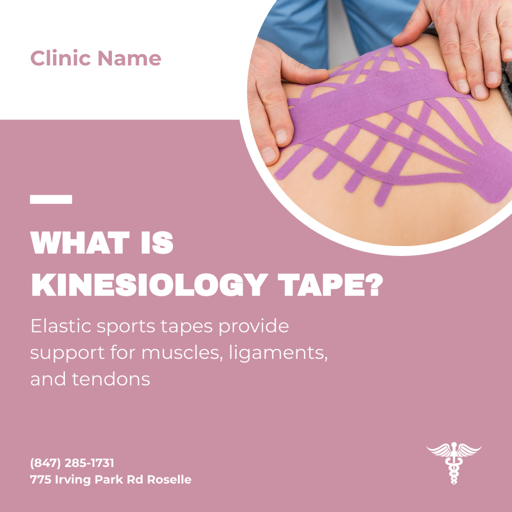 Designvorlage Kinesiology Tapes Ad In Clinic für Instagram