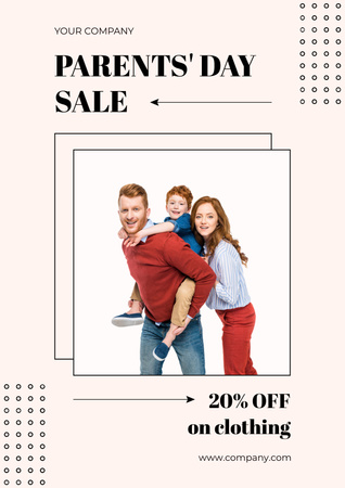 Platilla de diseño Parent's Day Clothing Sale Poster