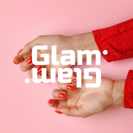 Designvorlage Girl with Red Manicure für Logo