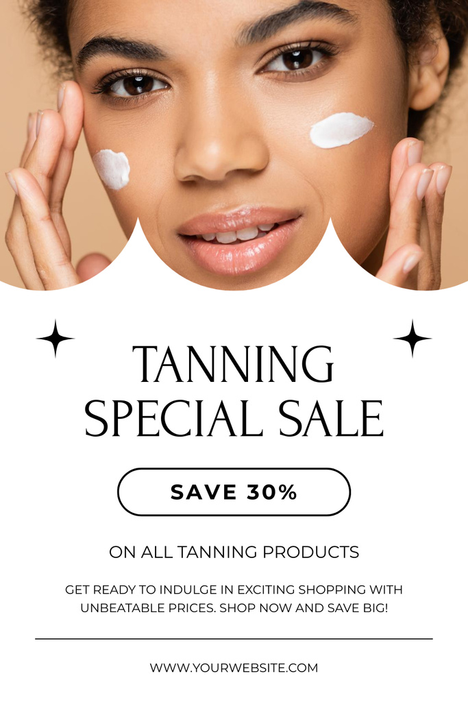 Ontwerpsjabloon van Pinterest van Tanning Creams Special Sale