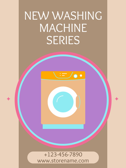 New Washing Machine Series Offer Poster US Design Template
