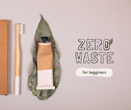 Ontwerpsjabloon van Facebook van Zero Waste concept with Eco Products