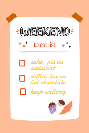 Cute List of Food For Weekend Pinterest Design Template