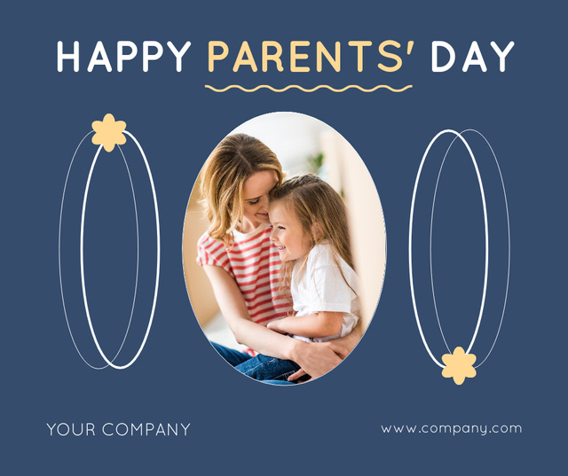 Template di design Parents Day Greeting And Woman with Daughter Facebook