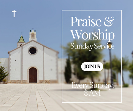 Sunday Worship Service Announcement Facebook Design Template