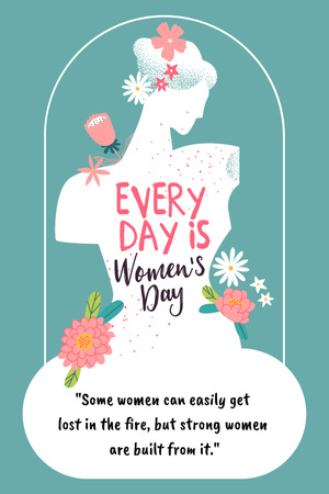 Phrase about Women's Day Pinterest Design Template