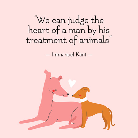 Designvorlage phrase über die liebe zu tieren für Instagram